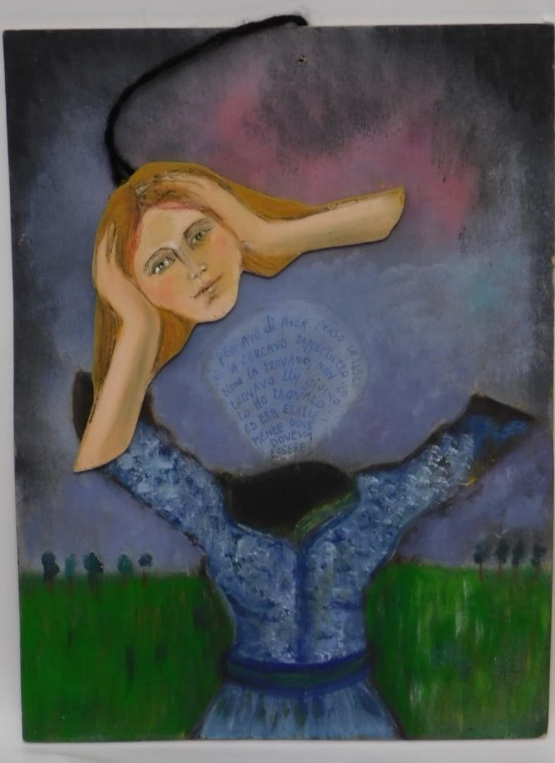 Figura con luna viola di Jacqueline Enkelaar-Ashdown
