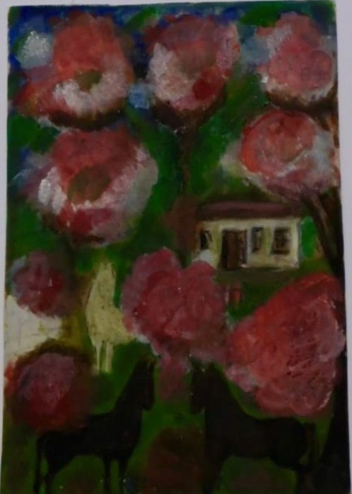 Blumen auf grünem Grund II von Jacqueline Enkelaar-Ashdown