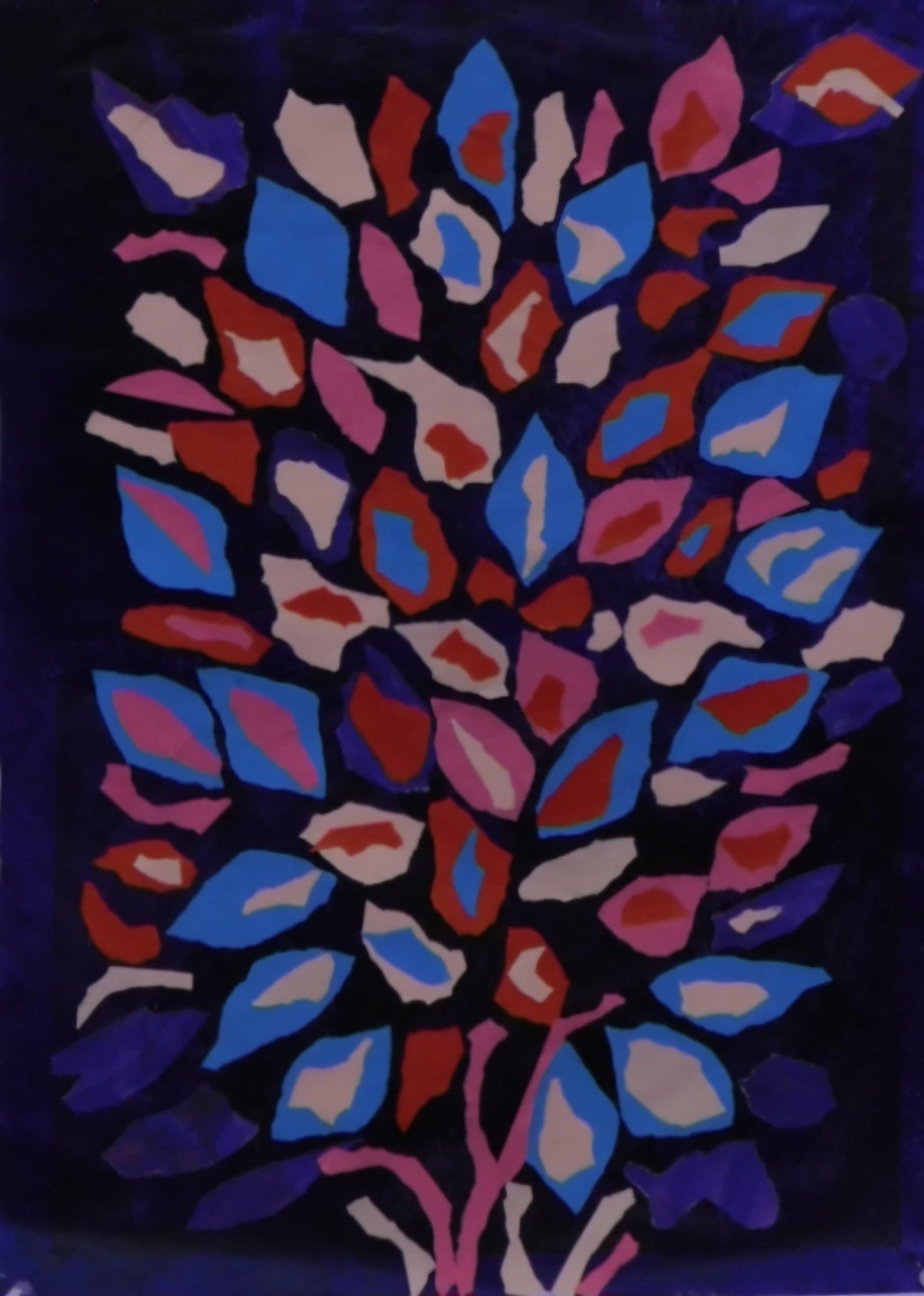 Fiori su fondo viola di Jacqueline Enkelaar-Ashdown