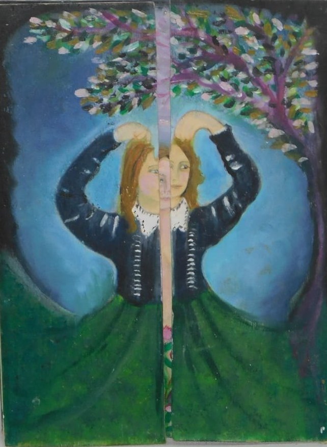 Ragazza sotto l'albero in fiore di Jacqueline Enkelaar-Ashdown