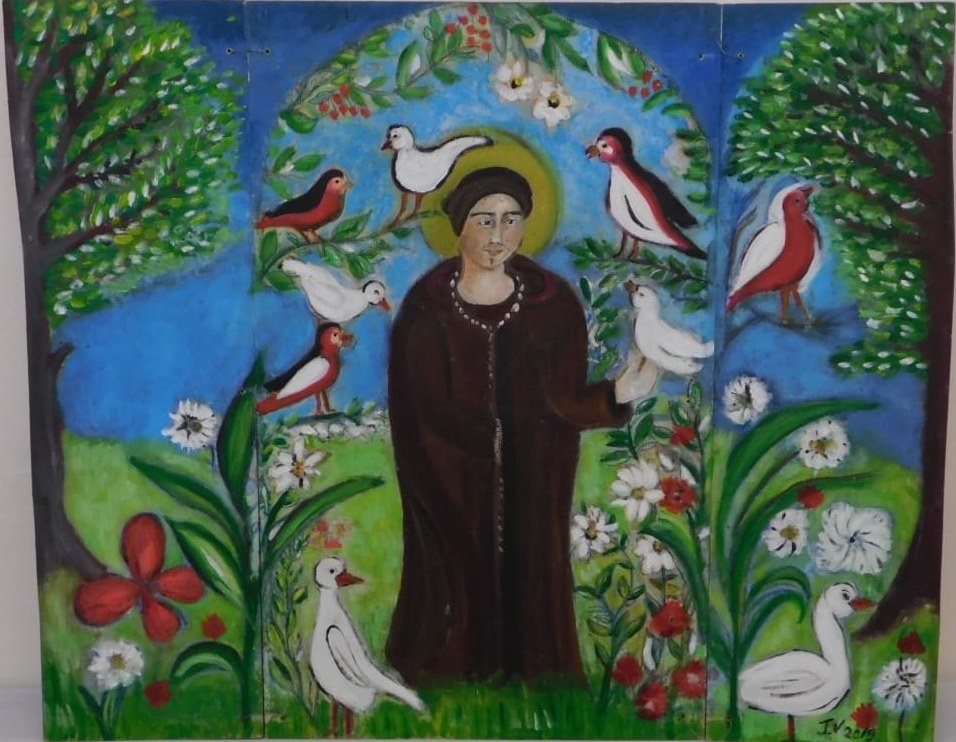 Santo con uccelli di Jacqueline Enkelaar-Ashdown